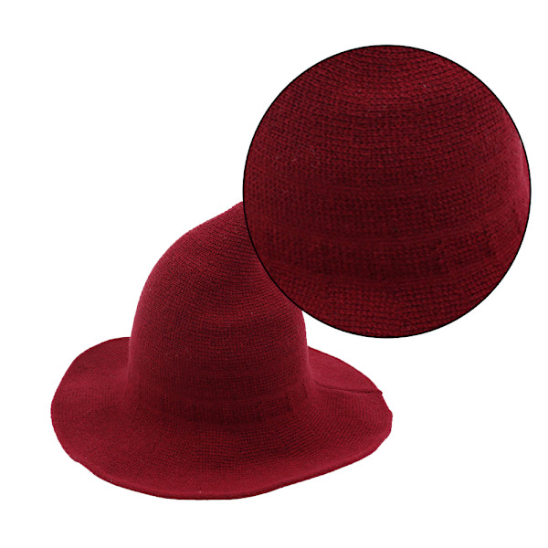 Kvinnor Häxhatt för Halloween Ull Hattar Bred brätte Spire Stickad style 2 M