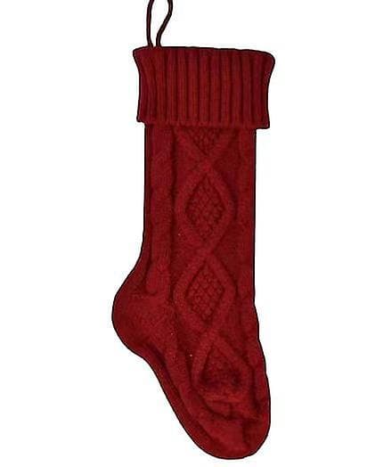 Pack 1,18" Unik Burgundy Stickad Julstrumpa Style2