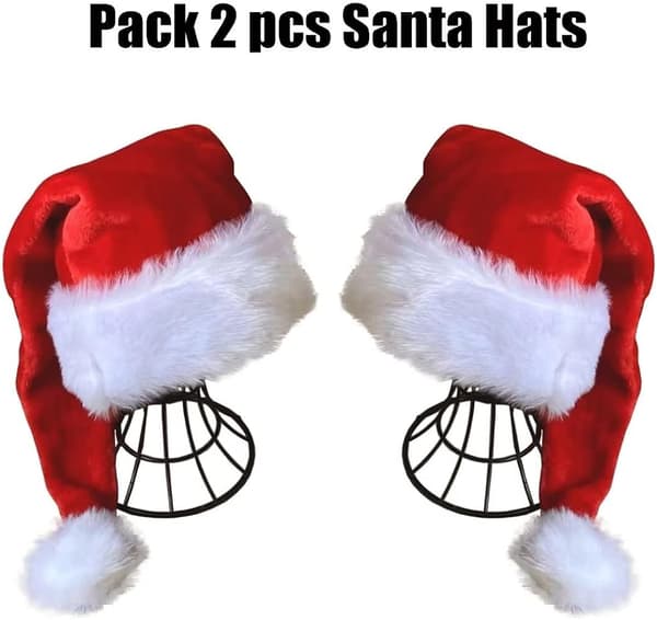 Black Hat - Voksne Deluxe Sort Og Hvid Jul Julehat Pakke 2 stk