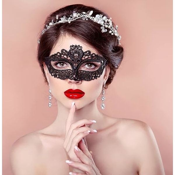 Venetiansk maske til kvinder, Halloween Party Prom Venetian Mascara Lac
