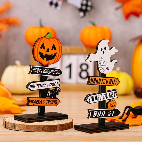 Halloween träprydnad dekorativ konstnärlig dekoration 1