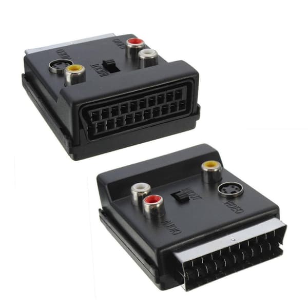 SCART til 3RCA Jack S Video AV TV-omformer med INN/UT 21-pinners SCART til 3 RCA S