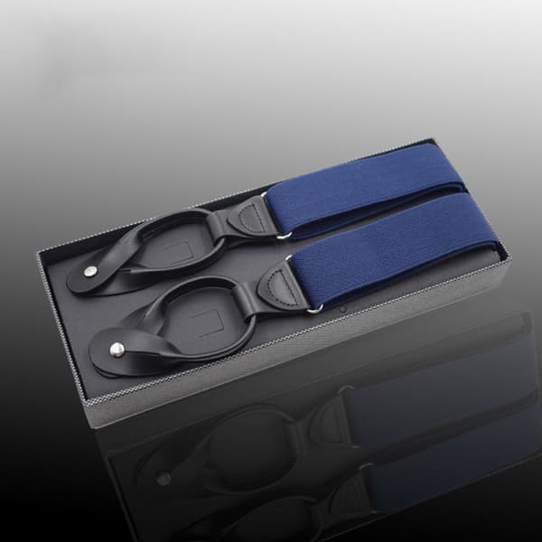 Unisex elastiske bukseseler for menn Justerbar bukseselesknapp Navy