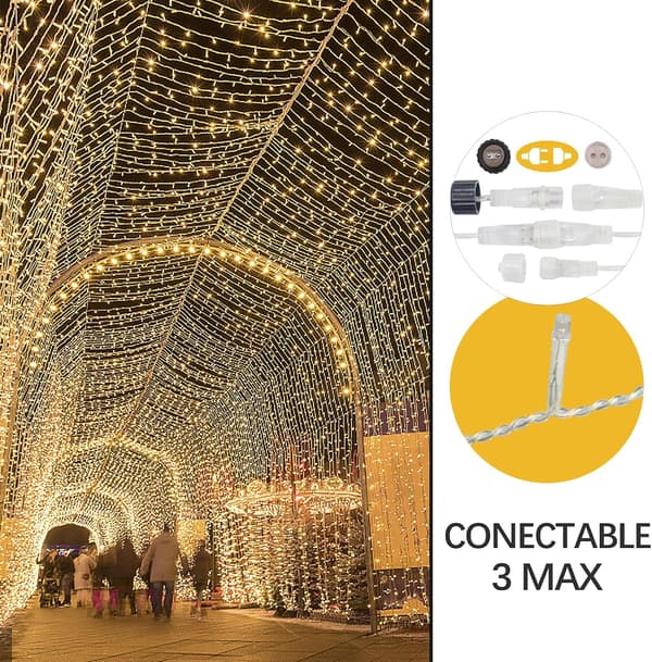 300 delar Rideaux LED 3M * 3M Étanche IP44 Dekoration Extérieu