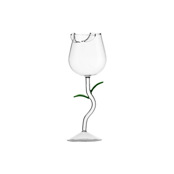 Rose Flower Vinglas, Kreativt Rödvinsglas Rose Flower Bägare Vin Cocktail Juiceglas Green 280ml