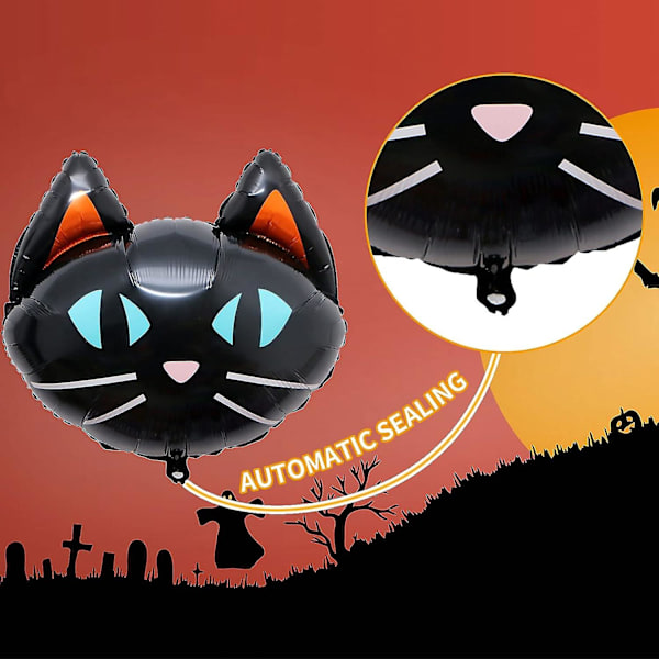 8 stk. Halloween sæt - græskarheks kranie kat