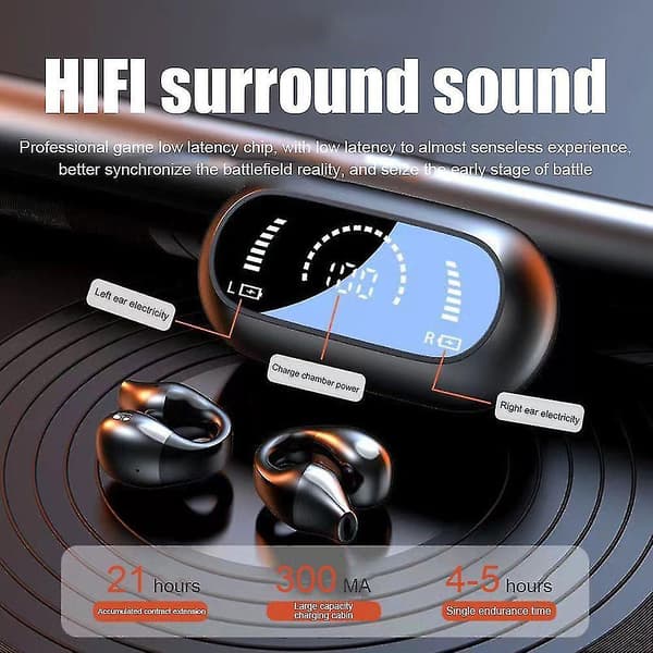 Bone Conduction Earphone Bluetooth Ear Clip On Ear Earring Trådlösa hörlurar