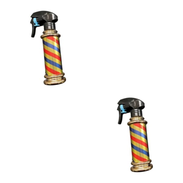 1/2 Multifunksjonell Barber Sprayflaske Retro Striper for Salong Golden 200ml 2Set