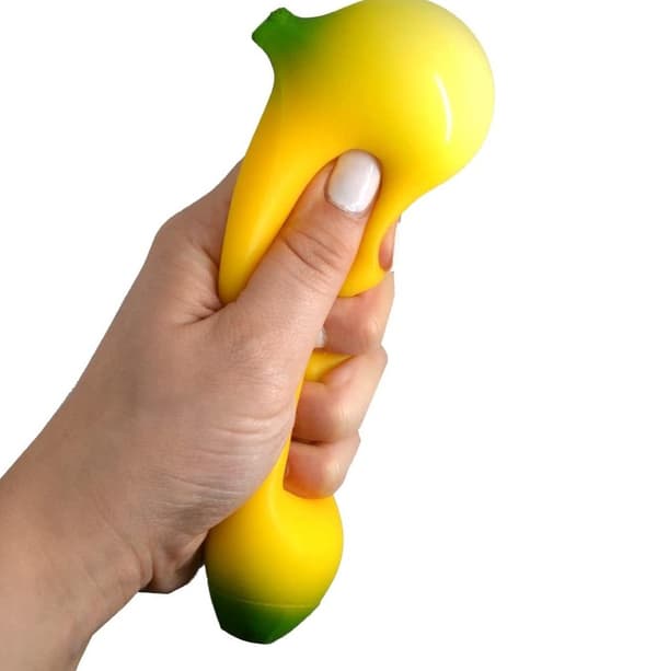 Klem Og Formbar Squeeze Banan Fidget Stressball Stress Vits yellow