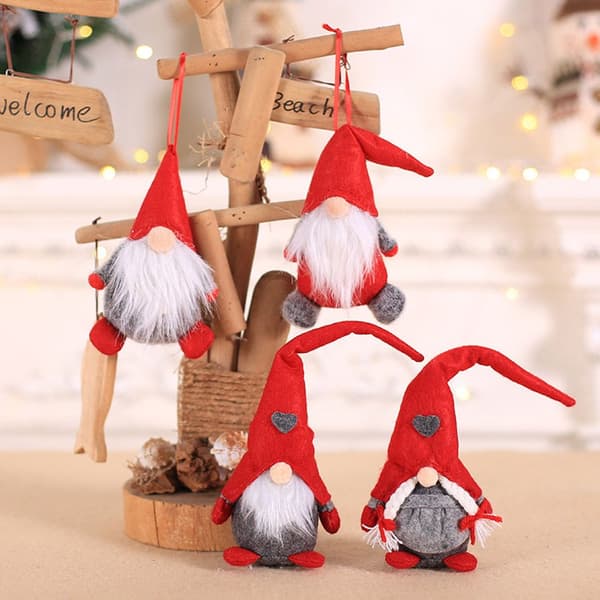 Juldekoration Xmas Tree Hanging Plysch Gnome Doll C