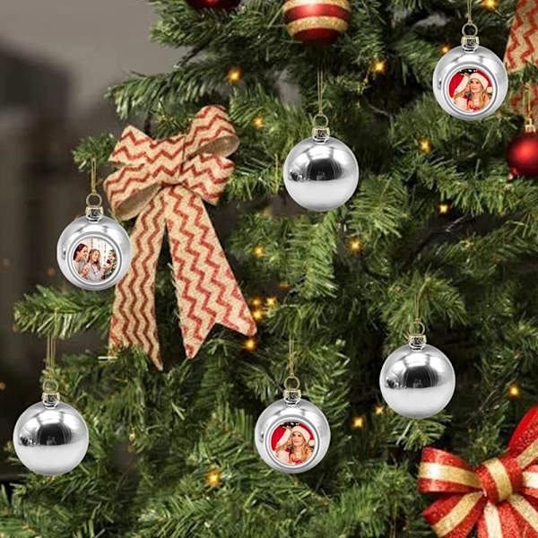 6 ST Julbollsprydnader DIY Värmeöverföring Foto