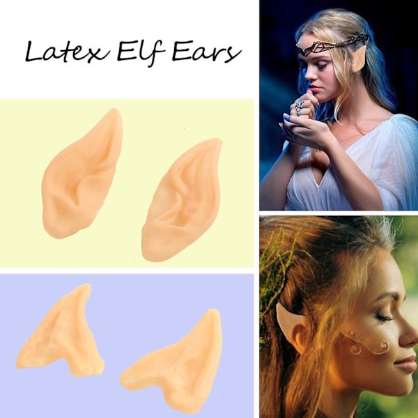 Latex Alveører, 4 par Fairy Pixie Alveører Spisse proteseører