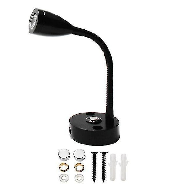Dc12v 24v Rv Boat Led Reading Light Dimmable Flexible Gooseneck Wall Lamp For Truck Motorhome Yachts Cabin With Usb Charger Port Black 3w warm white led