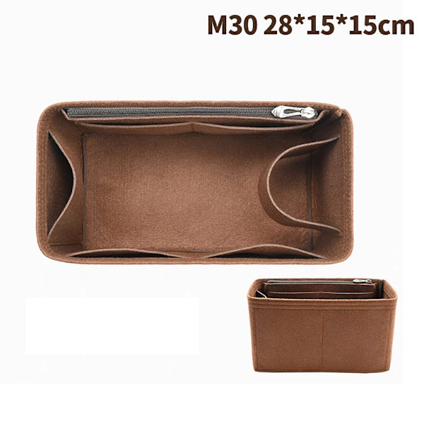 Taske Organizer Filtstof Indsats 25 30 35 Makeup Håndtaske Coffe StyleC M Coffe StyleB M