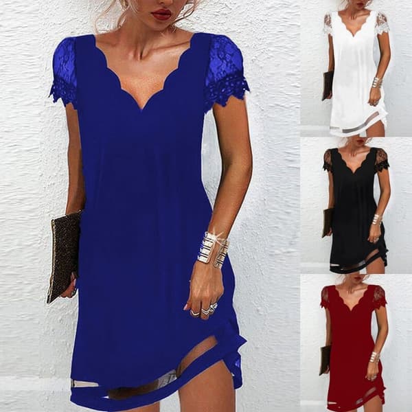 Naisten Minimekko Lyhyet Mekot White 2XL