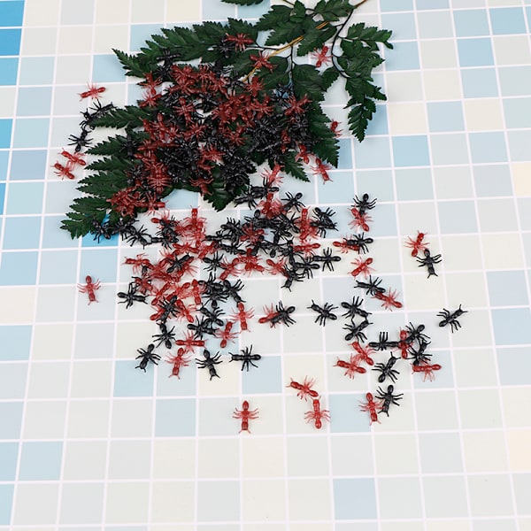 50/100 / 200st plast realistiska myror Halloween pranks skämtar till A3