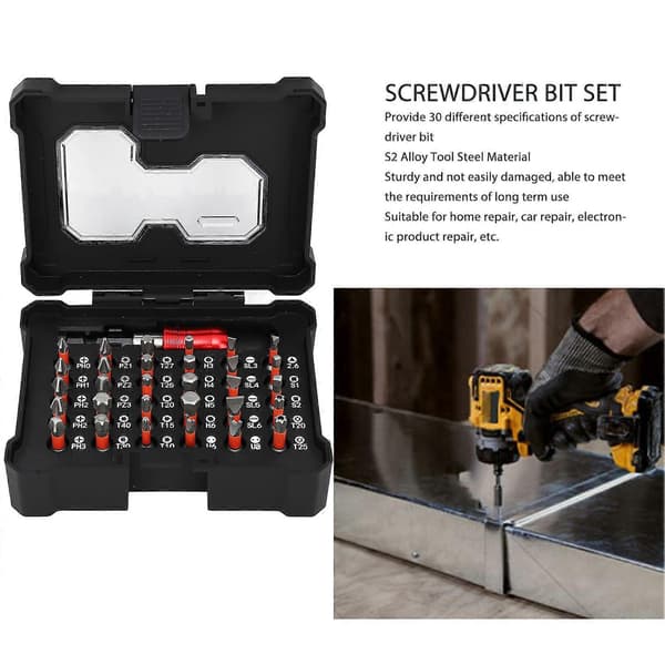 31 stk. Skruetrækkerbitsæt Multifunktionelt S2 Legeret Stål Driverbits til Reparation af Hjem, Bil og Elektronik