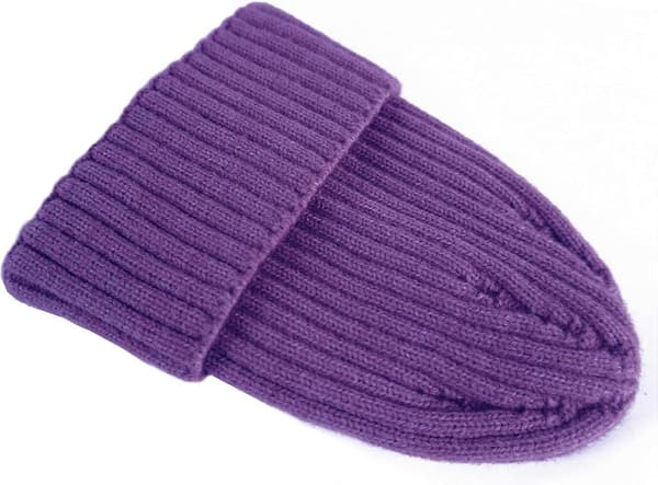 Unisex strikkelue for menn og kvinner, varm vinterlue i kasjmir, for voksne, lilla