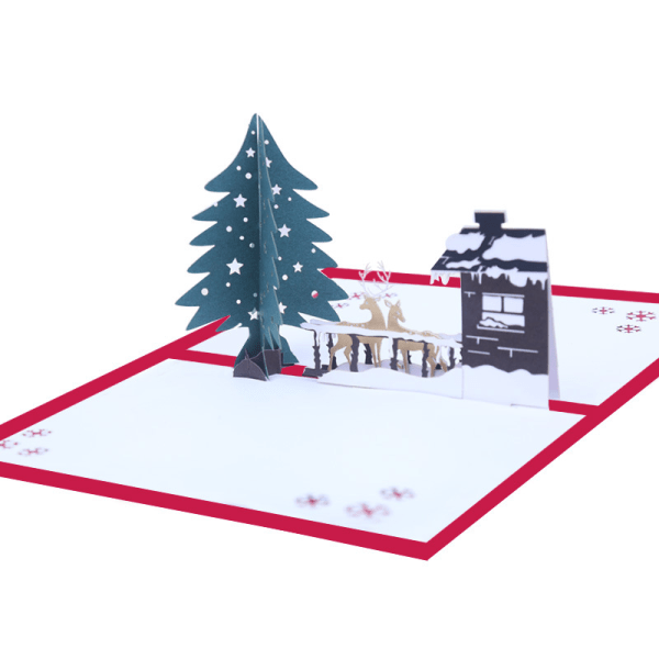 5-delad julhälsningkort Christmas Ranch Dimensional