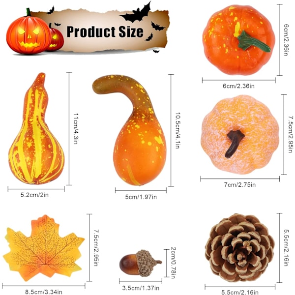166 st Halloween konstgjorda pumpor set
