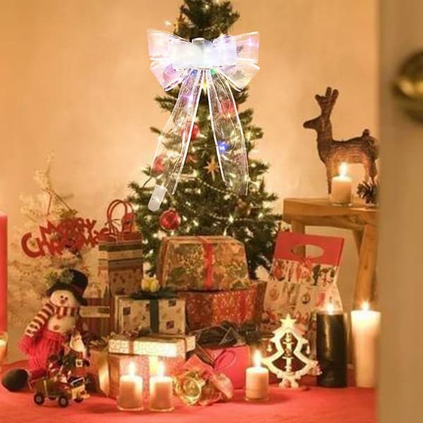 2 st Christmas Transparent glödande rosett Julgransdekor Xma