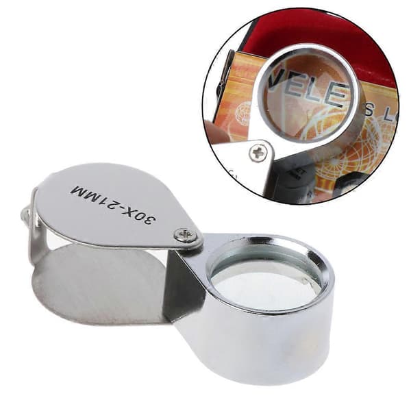Smycken Diamant Ögonlupp Förstoringsglas Triplet Juvelerare 30x21mm
