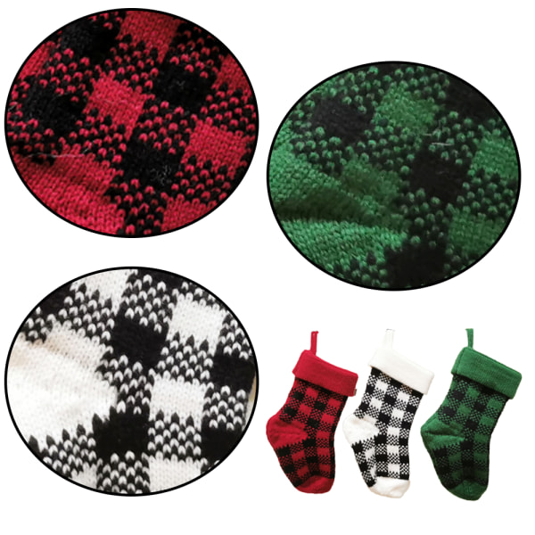 Julstrumpa set 2 stycken julrutiga strumpor