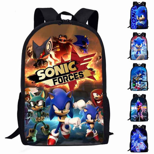 Sonic Rygsæk Børn Børn Studerende Skoletaske Laptop Taske #6