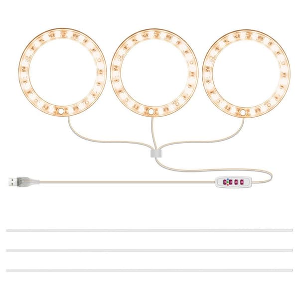 #3 Ringer, plantelampe 1-4 ringlyshode, fullspektrum, dimbar, #