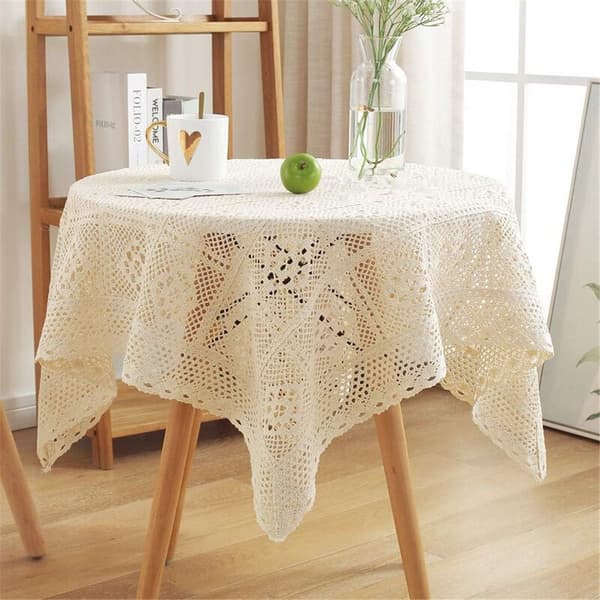 Vintage firkantede heklede blondebrikker for bryllupsbord