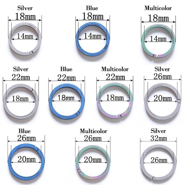 Nyckelringar Nyckelringar Spänne Hänge MULTICOLOR 18MM