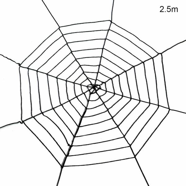 Halloween edderkoppespind Dyrenet Trick Legetøjsrekvisit til indendørs brug Black 2.5m