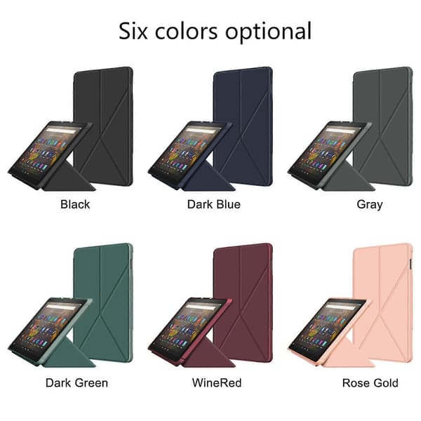Flip PU lædercover til /fire Hd 10plus Gen 11 (2021 Edition), 251x171x14mm (rødvin)