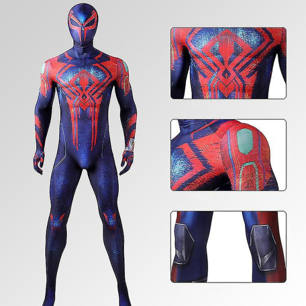 Barn Aldult Spider Man Cosplay Kostym Party Jumpsuit Spider-man 2099 Finklänning Full set (including mask) L