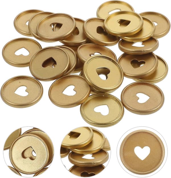 32 mm bokbindingsdisker, 30 stk hjerteformede løsbladpermringer, Discbound utvidelsesdisker for notatbøker, planleggere, ekstra sider, notater, kunstverk