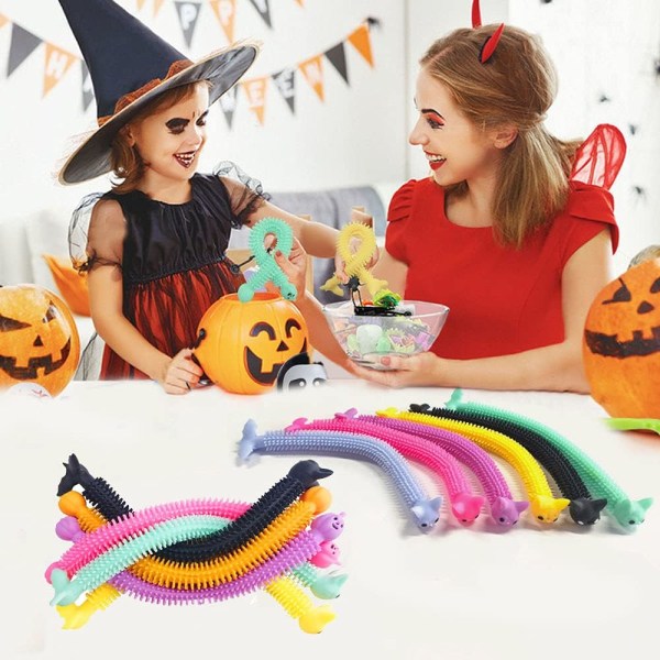 SAYTAY 24-pack Sensory Fidget Toys Pack Halloween pumpa och fladdermöss stretchiga snören för barn