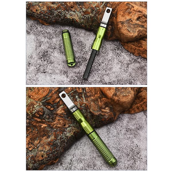 Flinta utomhuscampingutrustning Överlevnadsverktyg Magnesiumstavar Firear Green