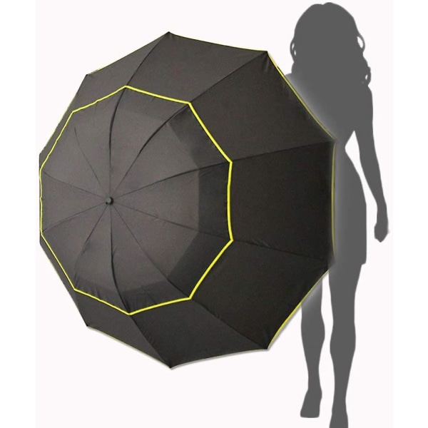 Extra stort golfparaply Compact Oversize vattentätt hopfällbart paraply, dubbelventilerad baldakin Vattentät stick reseparaply för kvinnor och män Hem