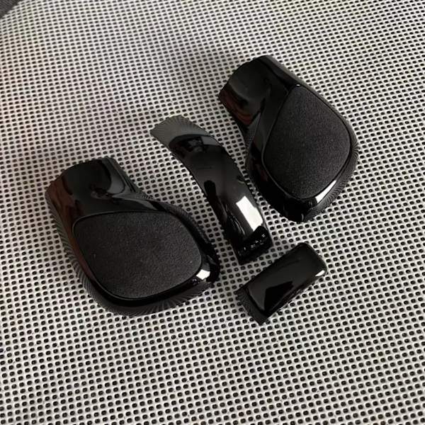 Svart Krom Med Alcantara Läder Växelspaksknopp Cover DSG Emblem För VW Golf 6 7 R Passat B7 B8 CC R20 Jetta MK6 GLI-Svart Alcantara Black Alcantara