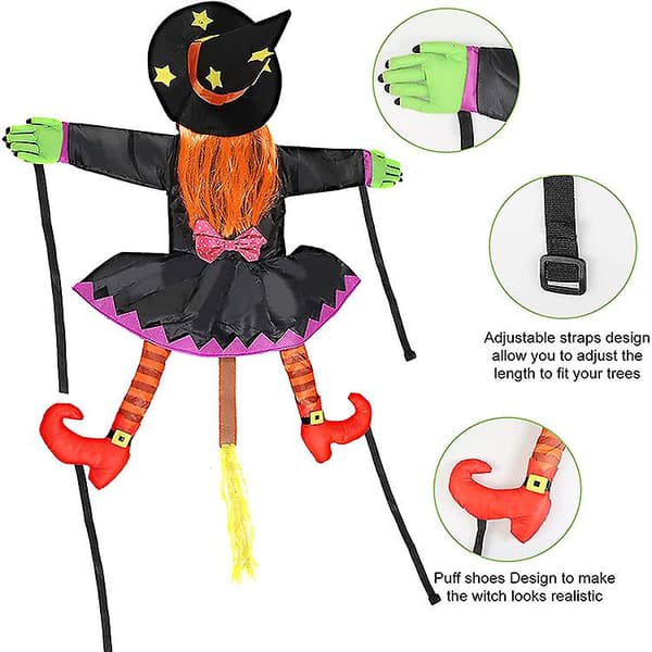 Halloween utomhus veranda Träddekoration Prop Crash Witch (A, sektion) 1 Styck