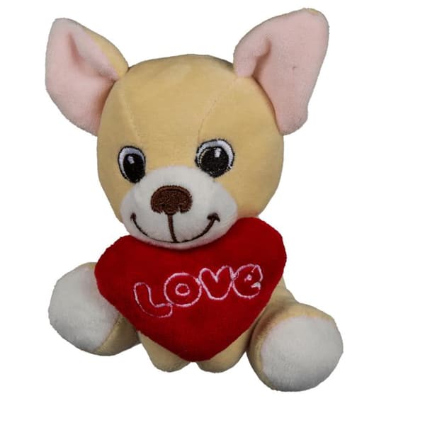 Krammedyr / Teddybjørn - Hund med Hjerte - 14 cm multicolor