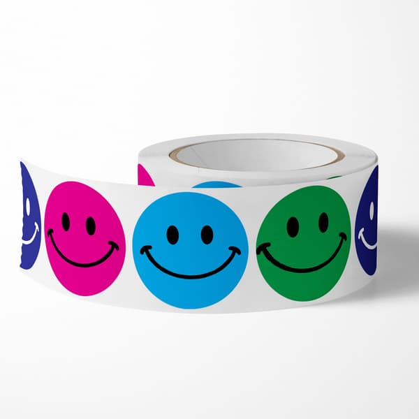 #500 stk Forseglede Temastikker - Glad Emoji, Gaveetikettstikker, #