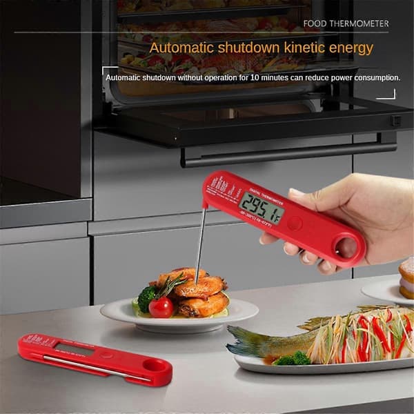 Vikbar kötttermometer Digital snabbläsande kötttermometer för grillning och matlagning för kök utomhus, BBQ, bageri