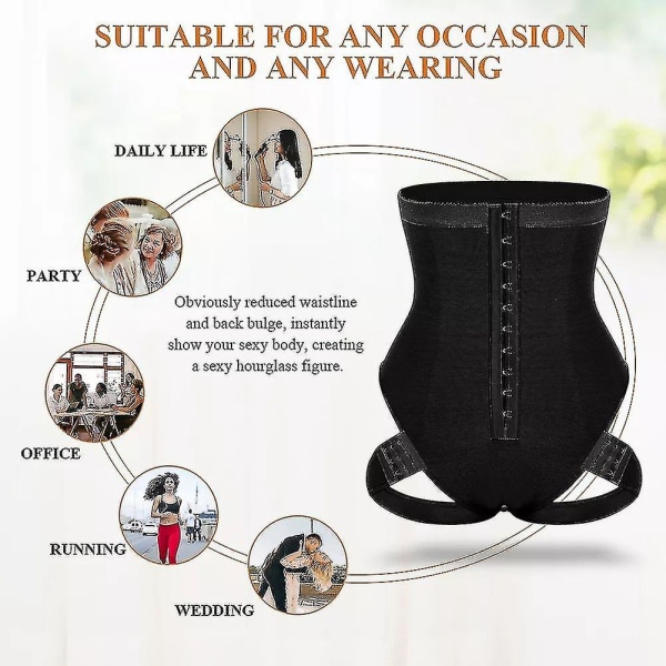 2-i-1 Casual High Waist Hip Lifting Shaper Bukser for kvinner Black S