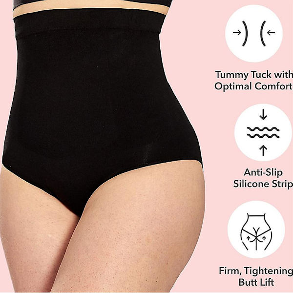 2 stk. Shapewear til kvinder, mavekontrol, højtaljede trusser M