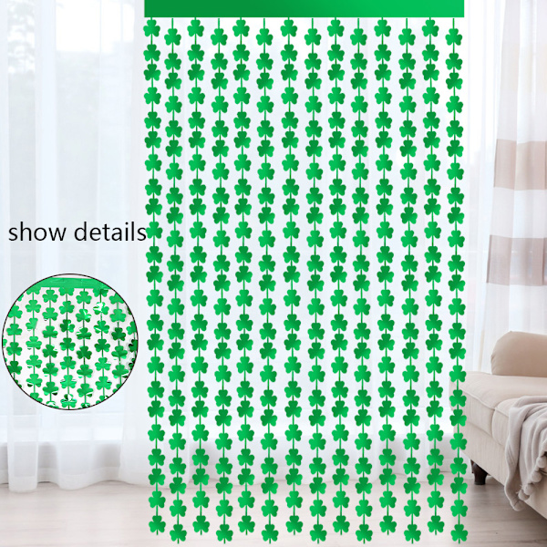 St.Patrick's Day Shamrock Tinsel Folio Fringe -verhot - 2 kpl
