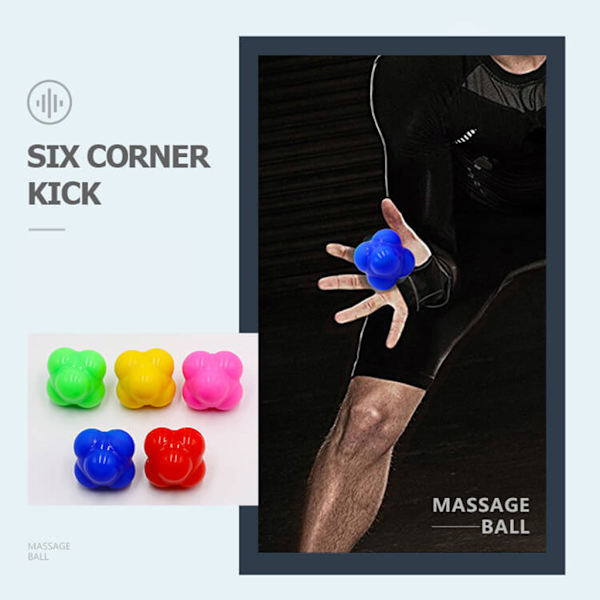 Ultra-Bounce Reaction Balls Fitness Hexagon Ball Bounce Reaction Balls för smidighet för reflex- och koordinationsträning Pink