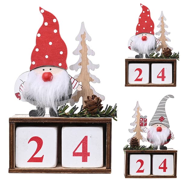 Jule-adventskalender Nedtælling Julemand Træ Dekoration Red Hat