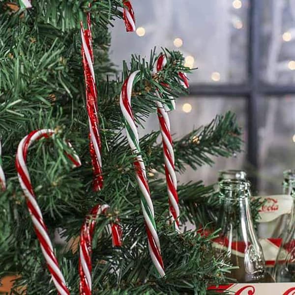 Christmas Akryl Candy Canes Canes 24 delar, Twisted Plastic Candy Crutch Fo