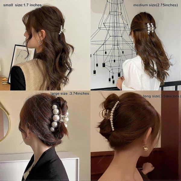 4 kpl isoa hiusklipsiä vahvalla pidolla, banaanileukaklipsit, isot liukumattomat kynsiklipsit, hiusasustelahja